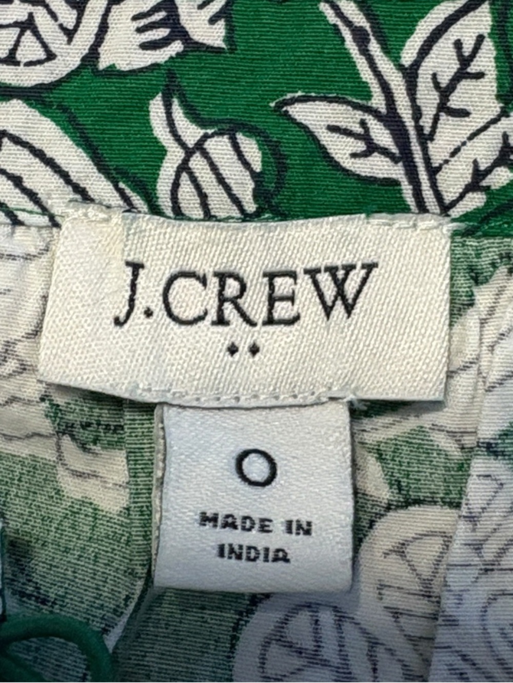 J. Crew Floral Midi Dress 0 Green Tie Waist Short Sleeve Vacation Summer NWT - Picture 4 of 7